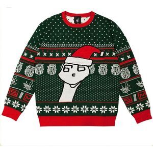 NWOT Mike Shinoda Boris Holiday Christmas Knit Crewneck Sweater Men's Medium